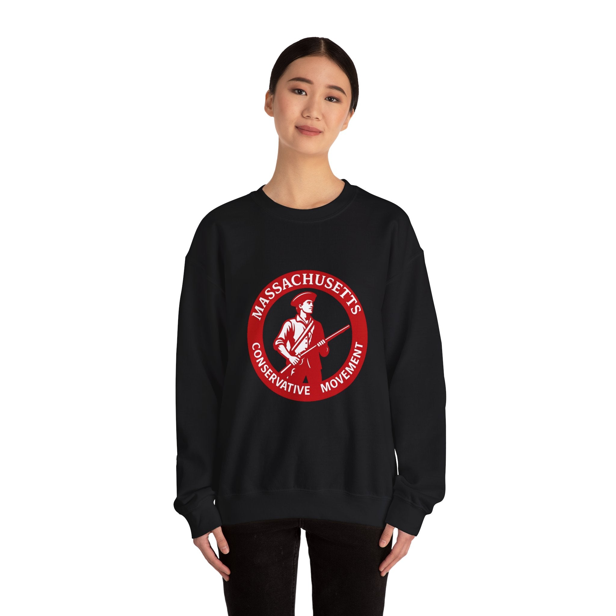 Crewneck Sweatshirt — "Massachusetts Conservative Movement" Retro Logo