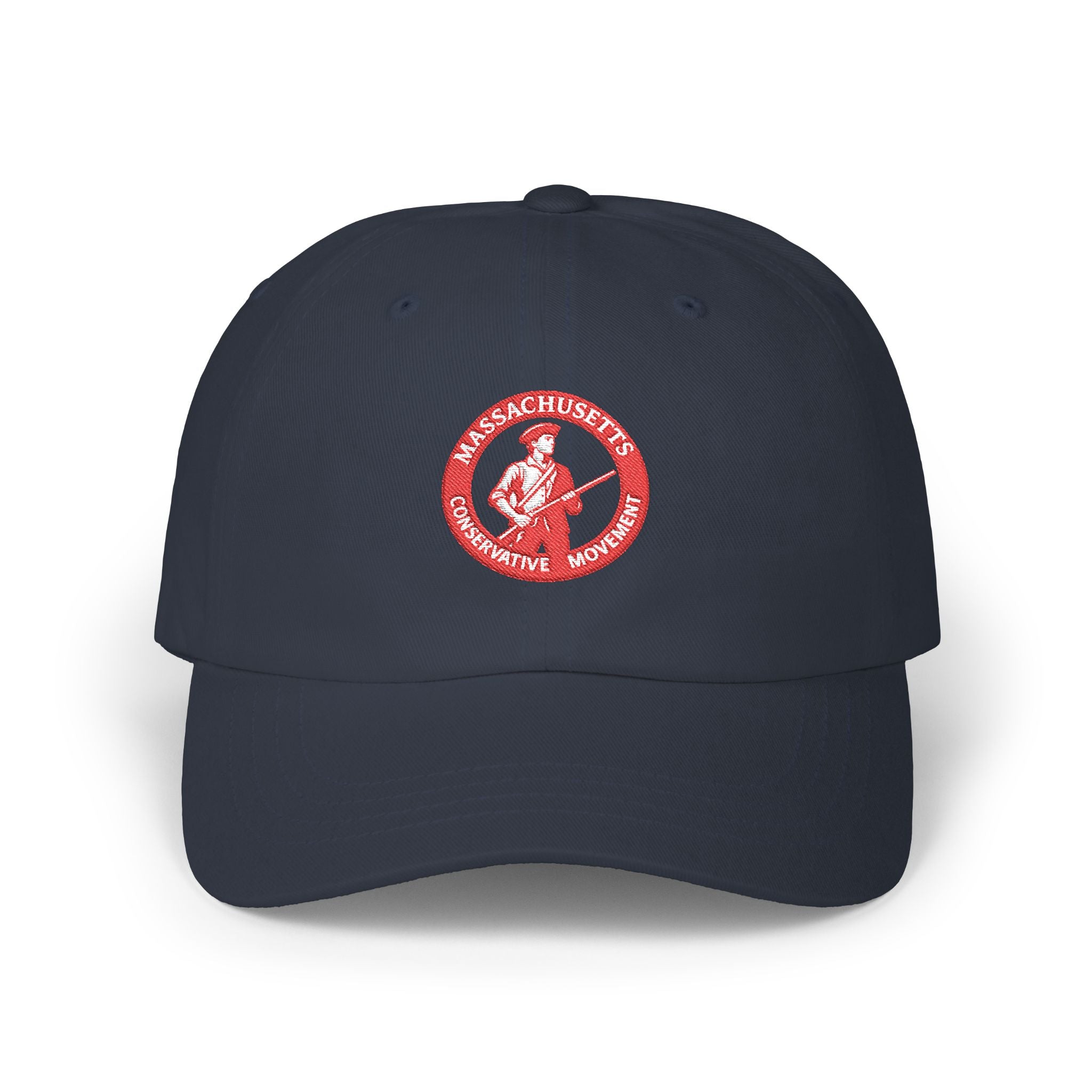 Massachusetts Woodchopper Patch Dad Cap — Retro Red Logo Baseball Hat