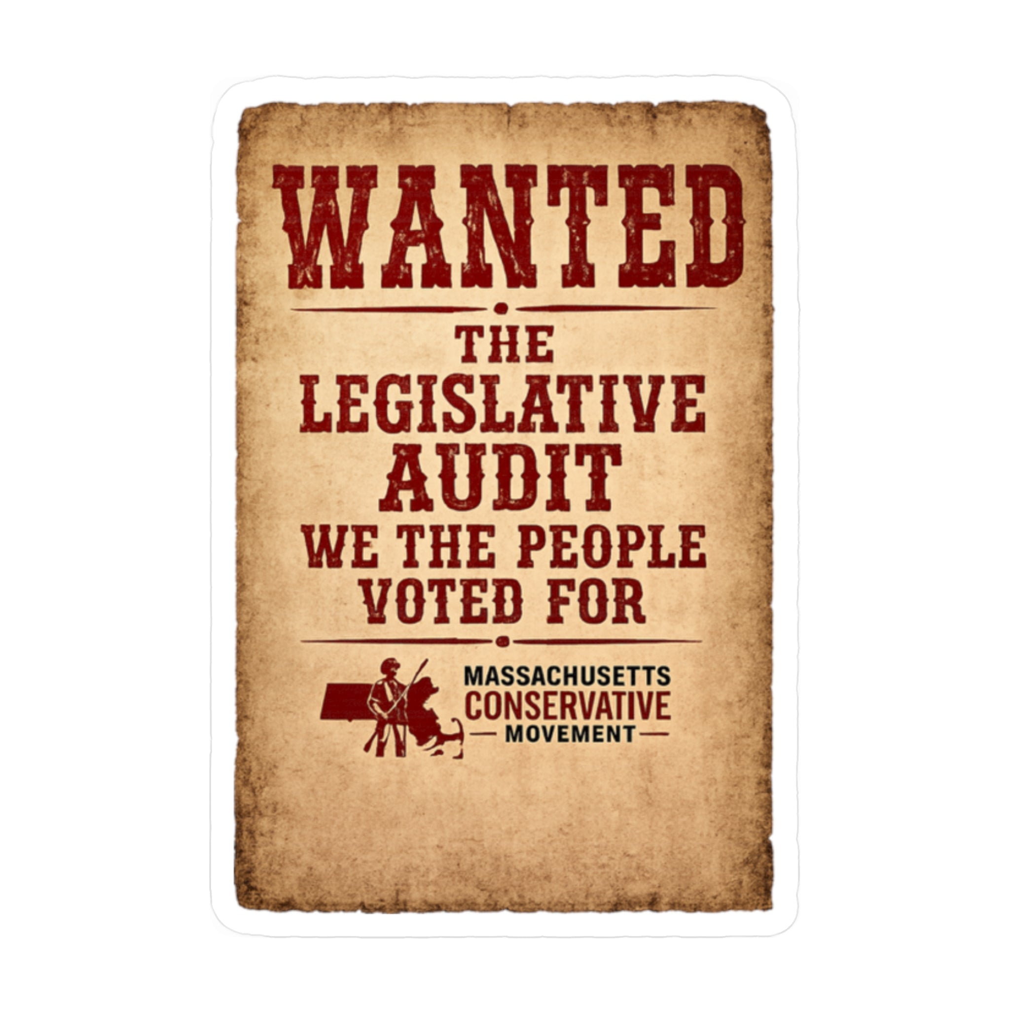 250th Anniversary— "Massachusetts Conservative Movement: We the People" Patriotic Decal