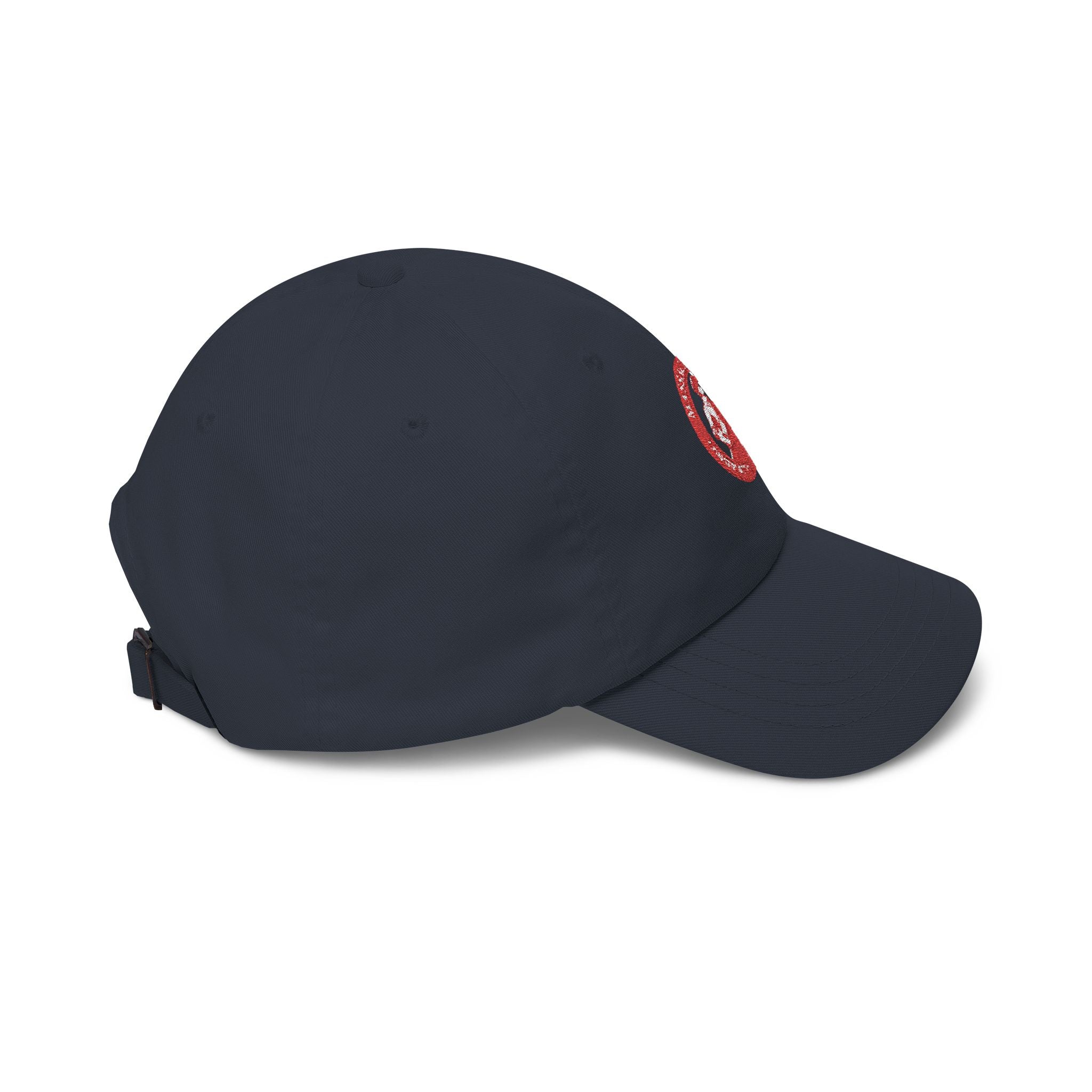 Massachusetts Woodchopper Patch Dad Cap — Retro Red Logo Baseball Hat
