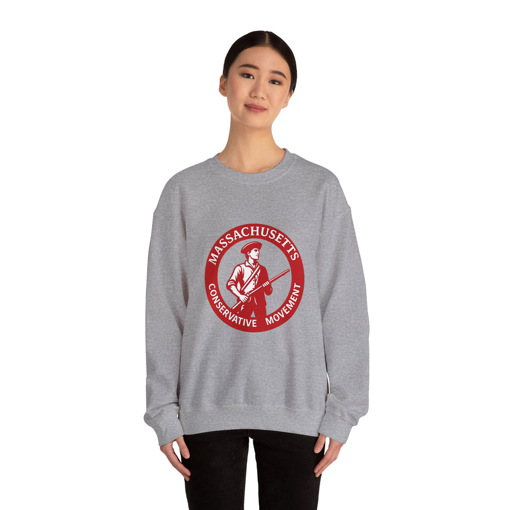 Crewneck Sweatshirt — "Massachusetts Conservative Movement" Retro Logo