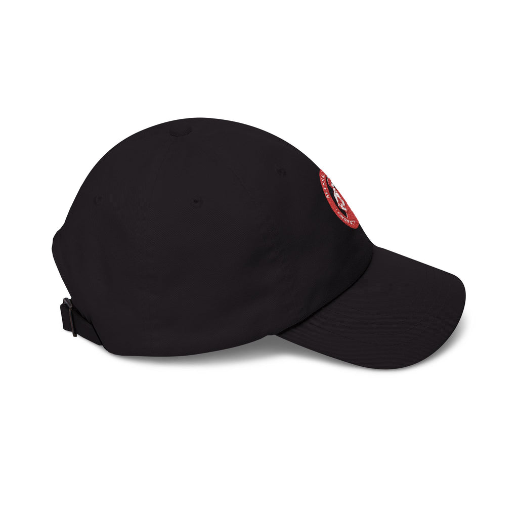 Massachusetts Woodchopper Patch Dad Cap — Retro Red Logo Baseball Hat