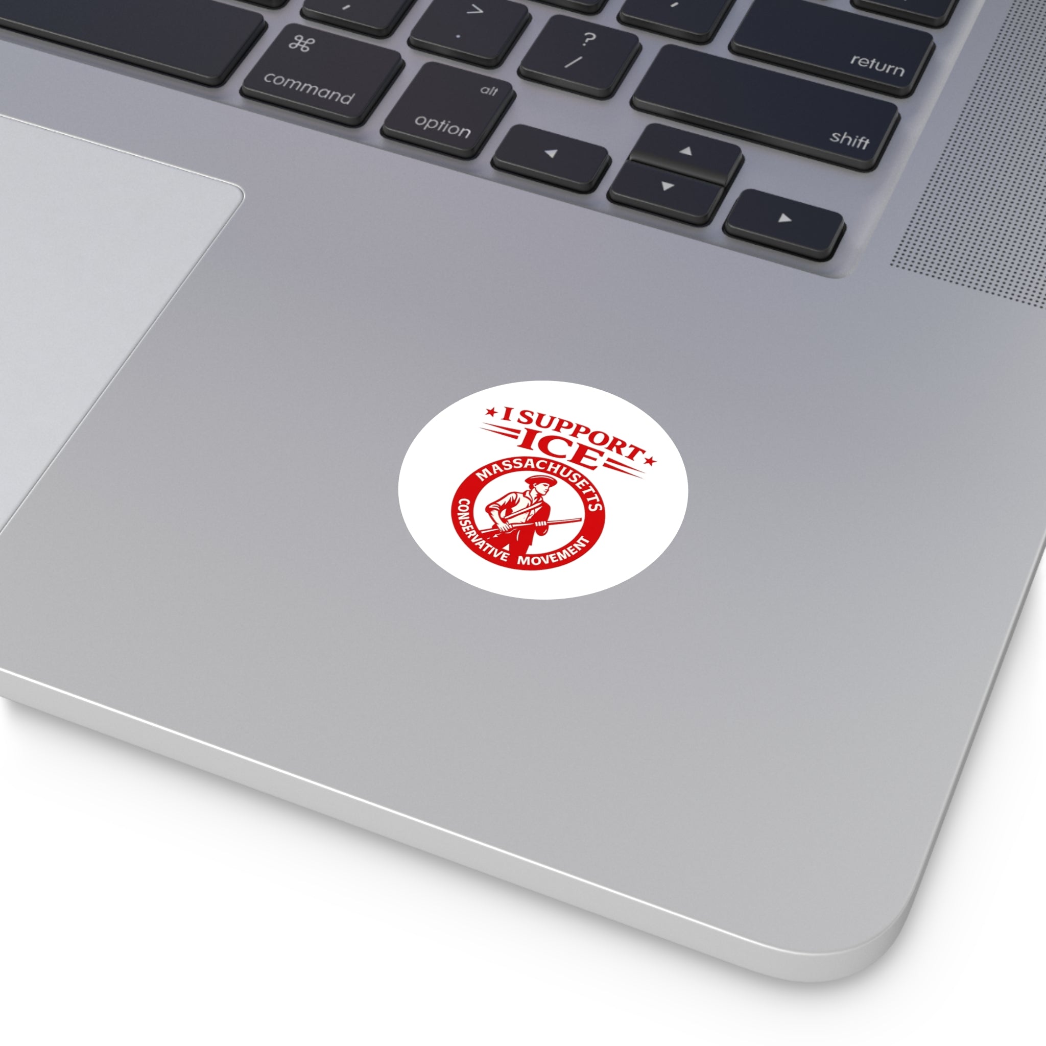 I Support ICE - Massachusetts Conservative Movement Round Vinyl Sticker