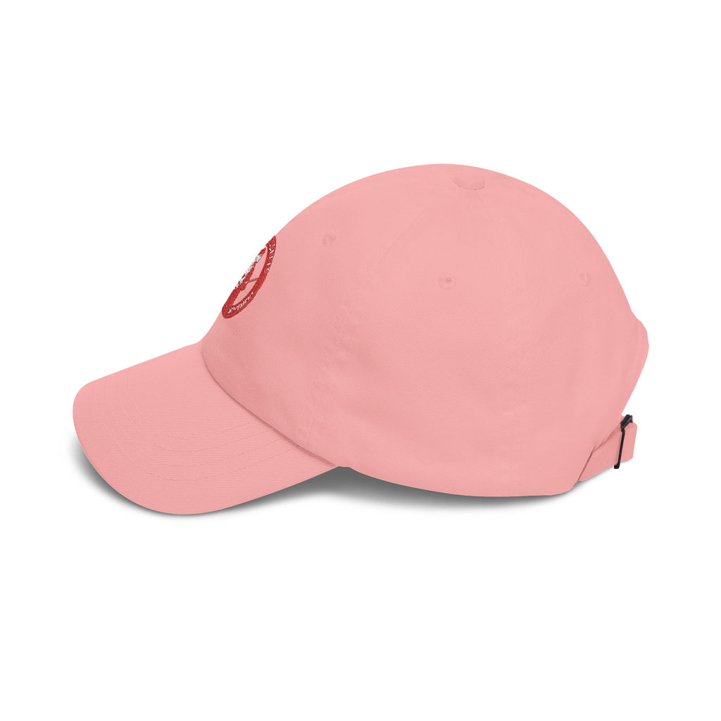 Massachusetts Woodchopper Patch Dad Cap — Retro Red Logo Baseball Hat