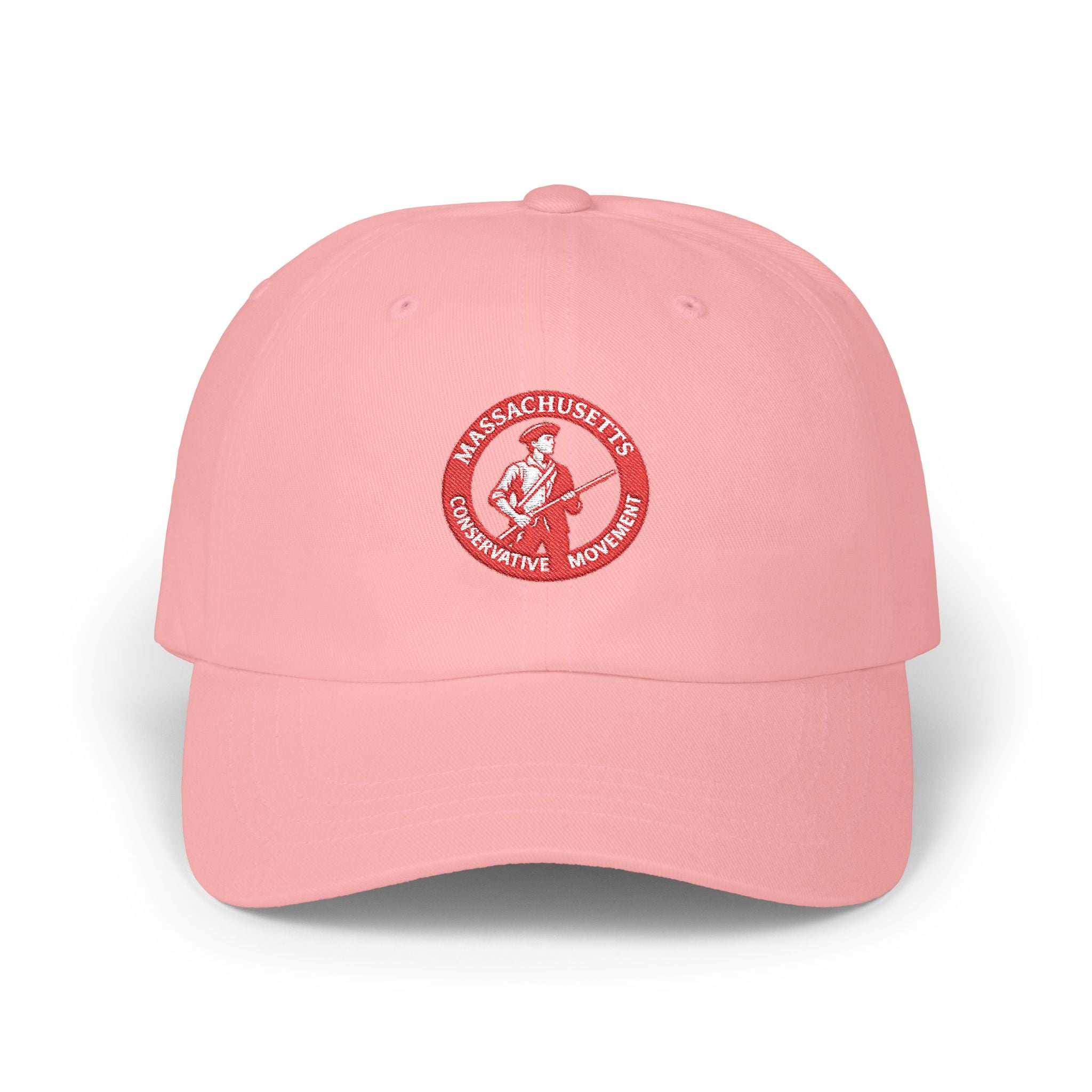 Massachusetts Woodchopper Patch Dad Cap — Retro Red Logo Baseball Hat