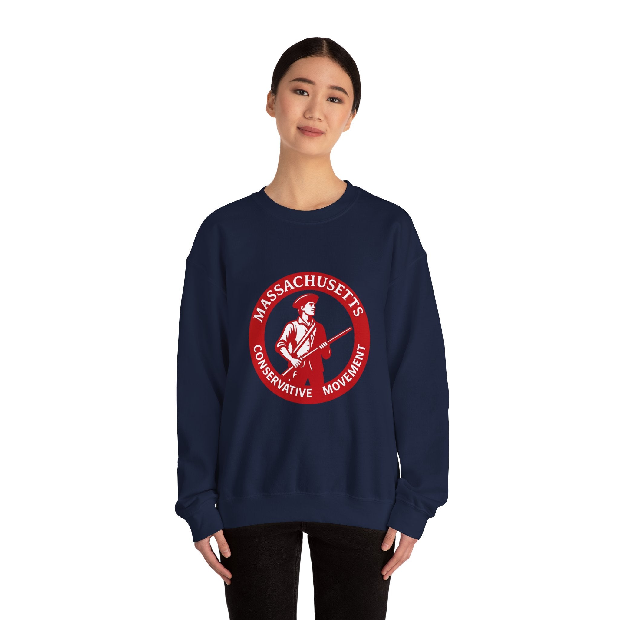 Crewneck Sweatshirt — "Massachusetts Conservative Movement" Retro Logo