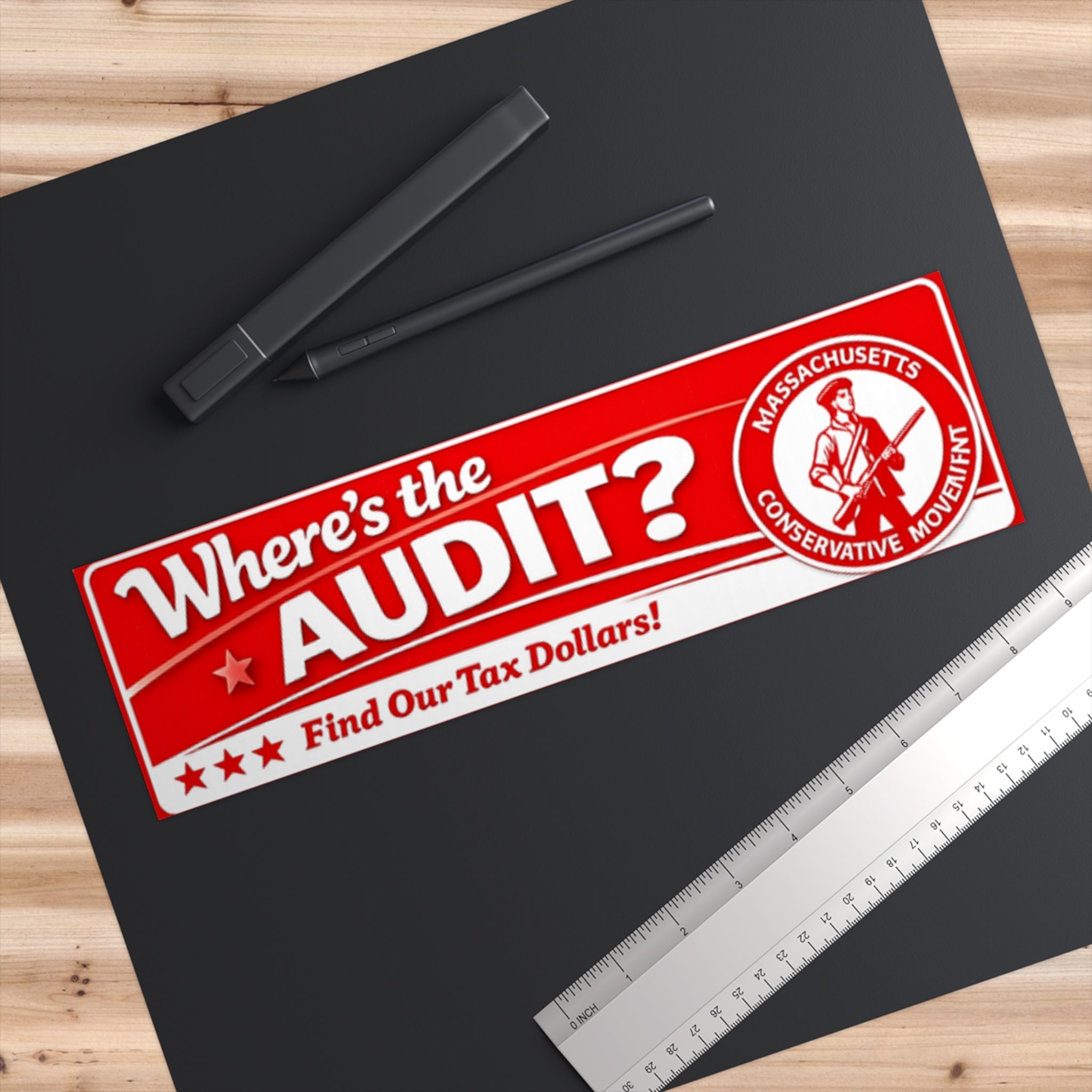 Bumper Sticker — "Where's the Audit? Find Our Tax Dollars!" (Political Protest)